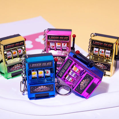 Keychain, Miniature Fruit Slot Machines Keychain Prize Toy Keyring Pendant Jewelry Easy Carry Entertainment Gadget