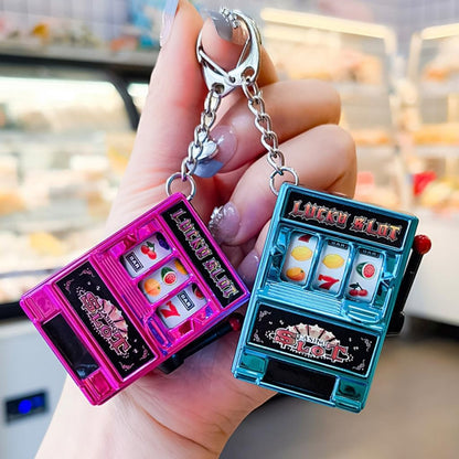 Keychain, Miniature Fruit Slot Machines Keychain Prize Toy Keyring Pendant Jewelry Easy Carry Entertainment Gadget