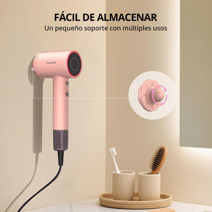 Crazymar Secador De Pelo Iónico,180,000 Tr/Min–Secado 5X Más Rápido, Secado Rápido Secador Pelo Profesional, 4 Niveles De Temperatura Y 2 Velocidades, Protección Contra Sobrecalentamiento