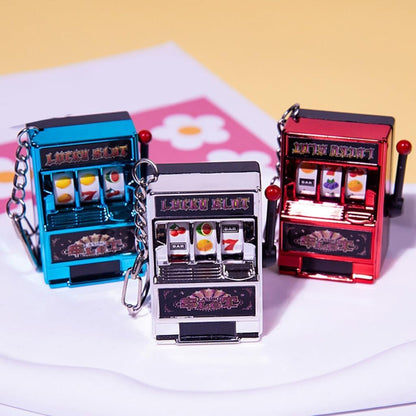 Keychain, Miniature Fruit Slot Machines Keychain Prize Toy Keyring Pendant Jewelry Easy Carry Entertainment Gadget