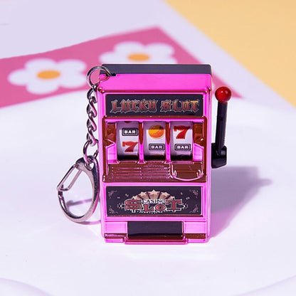 Keychain, Miniature Fruit Slot Machines Keychain Prize Toy Keyring Pendant Jewelry Easy Carry Entertainment Gadget